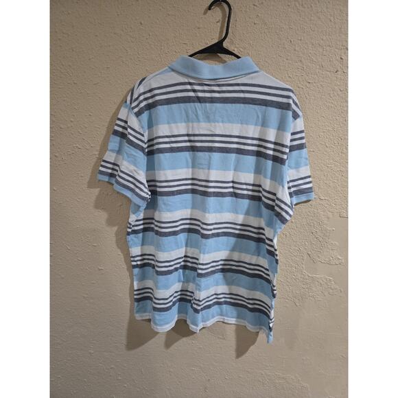 St Johns Bay Shirt Men's Sz XXL Performance Striped Cotton Polo Quick Dri - Picture 3 of 7